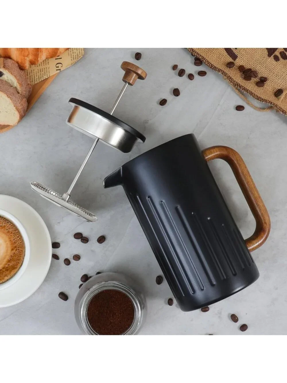 34oz Stainless Steel French Press Coffee Maker - Double Wall Insulated, Black
